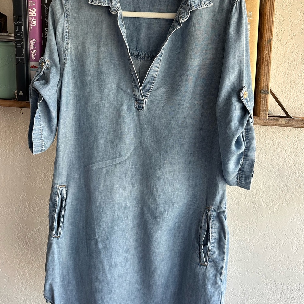 Cloth and Stone Anthropologie Denim Blue Casual Dress